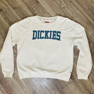 Dickies Women's‎ Junior's Sweatshirt Cream Crew Neck Long Sleeve XS 100% Cotton